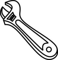 Wrench in line art style vector