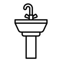 Hair Wash Sink Line Icon vector