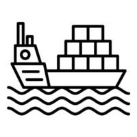 Cargo Ship Line Icon vector
