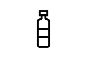 icono de estilo de línea de cocina de botella de plástico gratis vector