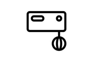 Hand Mixer Kitchen Line Style Icon Free vector