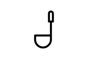 Soup Ladle Kitchen Line Style Icon Free vector