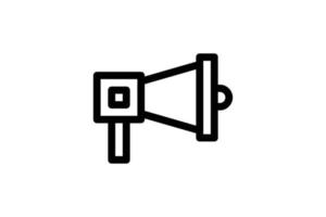 Megaphone Rescue Line Style Icon Free vector