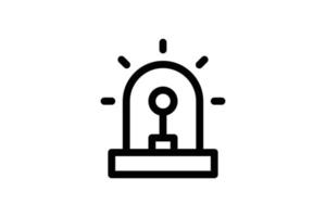 Emergency Alarm Ligth Rescue Line Style Icon Free vector