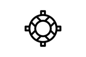 Lifeguard Float Rescue Line Style Icon Free vector