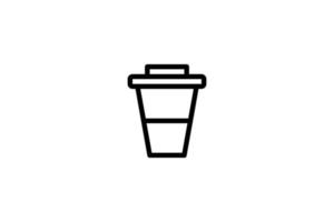 Tea Cup Kitchen Line Style Icon Free vector