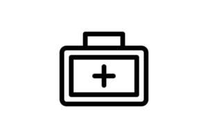 First Aid Kit Rescue Line Style Icon Free vector