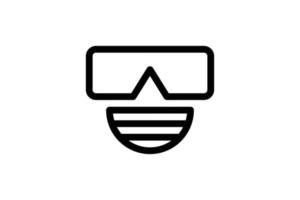 Wear mask Rescue Line Style Icon Free vector