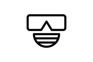 Wear mask Rescue Line Style Icon Free vector