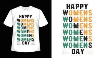 diseño de camiseta feliz día de la mujer vector