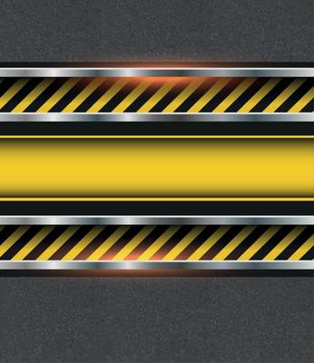 Background with warning stripes on vector asphalt texture.