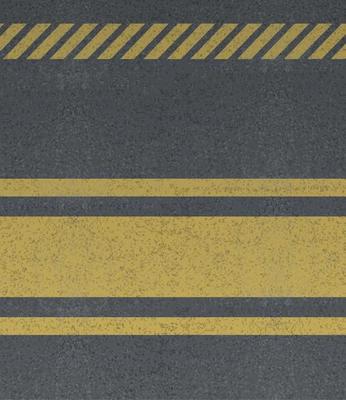 Background with warning stripes on vector asphalt texture.
