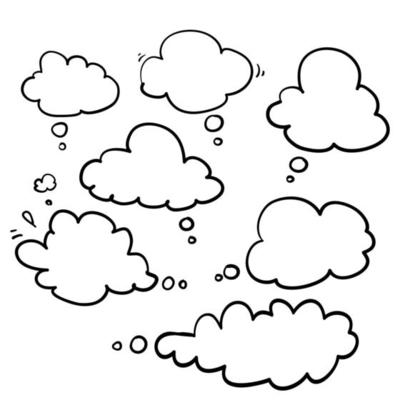 Thought bubble icon design. Thought bubble icon in trendy hand drawn doodle style design. Vector illustration