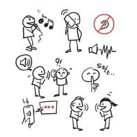 hand drawn doodle Simple Set of Voice Related illustration collection icon vector