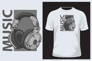 Music Headphone t shirt vector