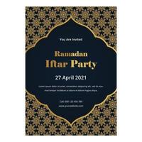 Ramadan Kareem Iftar Party Poster Template vector