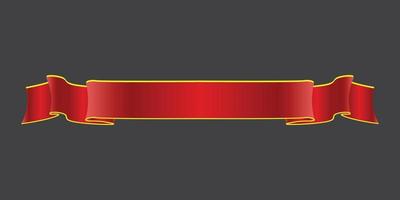 Elegance red ribbon banner. vector