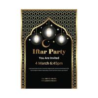 Ramadan Kareem Iftar Party Poster Template vector