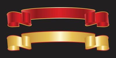 Elegance red ribbon banner. vector