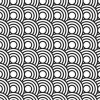Seamless pattern background ornament of striped concentric circles. Black and white. vector