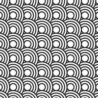 Seamless pattern background ornament of striped concentric circles. Black and white. vector