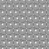 Seamless pattern background ornament of striped concentric circles. Black and white. vector