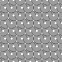 Seamless pattern background ornament of striped concentric circles. Black and white. vector