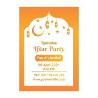 Ramadan Kareem Iftar Party Poster Template vector