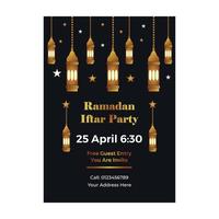 plantilla de cartel de fiesta de ramadan kareem iftar vector