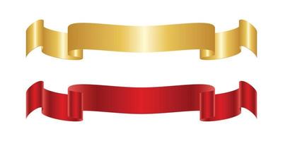 Elegance red ribbon banner. vector