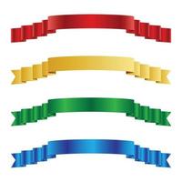 banner de cinta roja, amarilla, verde y azul de elegancia. cintas, pergaminos, pancartas vector