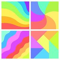 Set of colorful rainbow background vector design