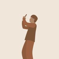 silhouette of a person with a camera phone vector