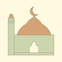 Islamic mosque building flat illustration vector