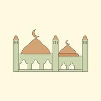 ilustración plana del edificio de la mezquita islámica vector