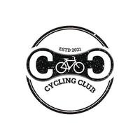 Vintage Retro Hipster Biking Cycling Club logo design vector