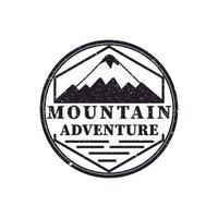 Retro Vintage Mountain Sea Adventure Hipster Emblem Logo design vector