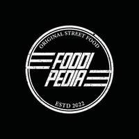 tipografía de escritura a mano de tiza de foodpedia para vector de diseño de logotipo de restaurante cafetería bar