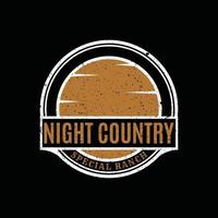 Vintage Lettering Night Country in the silhouette of moon, sun, or sunset logo design inspiration vector