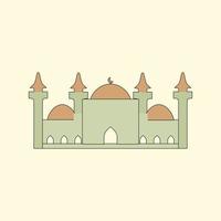 Islamic mosque building flat illustration vector