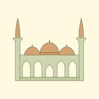 ilustración plana del edificio de la mezquita islámica vector