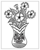 flower Coloring page. flower outline design. line art drawing. vector