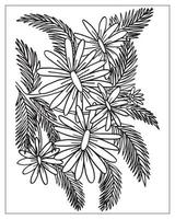 flower Coloring page. flower outline design. line art drawing. vector