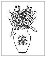 flower Coloring page. flower outline design. line art drawing. vector