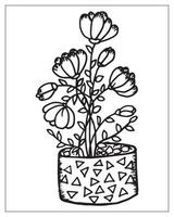 página para colorear flores. diseño de contorno de flores. dibujo de arte lineal. vector