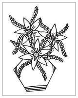 flower Coloring page. flower outline design. line art drawing. vector