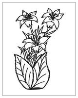 flower Coloring page. flower outline design. line art drawing. vector