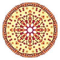 vector dibujado a mano doodle mandala. mandala étnica con coloridos adornos tribales. aislado. colores brillantes.