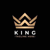 Gold king elegant logo icon template vector