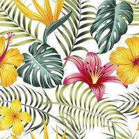 Floral seamless pattern with leaves. tropical background vector